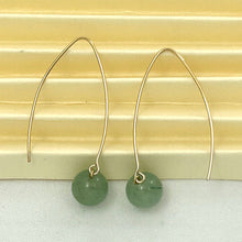 Load image into Gallery viewer, 14K Gold Filled Aventurine V-Wire Earrings (8mm)