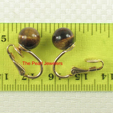 Load image into Gallery viewer, 14K Yellow Gold-Filled Tiger Eye Clip-On Earrings (Non-Pierced)