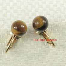 Load image into Gallery viewer, 14K Yellow Gold-Filled Tiger Eye Clip-On Earrings (Non-Pierced)