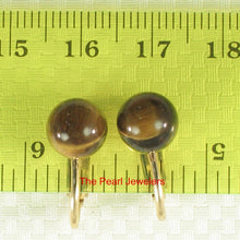 Load image into Gallery viewer, 14K Yellow Gold-Filled Tiger Eye Clip-On Earrings (Non-Pierced)