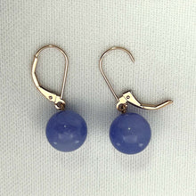 Load image into Gallery viewer, 14K Rose Gold Leverback Lavender Jade Drop Earrings