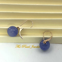 Load image into Gallery viewer, 14K Rose Gold Leverback Lavender Jade Drop Earrings
