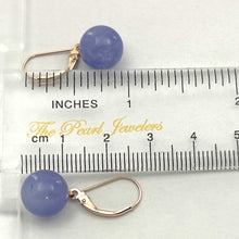 Load image into Gallery viewer, 14K Rose Gold Leverback Lavender Jade Drop Earrings