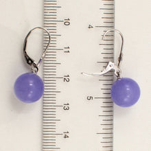 Load image into Gallery viewer, 14K White Gold Leverback Lavender Jade Drop Earrings