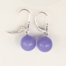 Load image into Gallery viewer, 14K White Gold Leverback Lavender Jade Drop Earrings