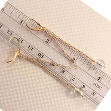 Load image into Gallery viewer, 14K Yellow Gold Crystal Dangling Leverback Earrings