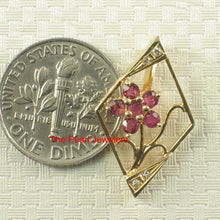 Load image into Gallery viewer, 14K Yellow Gold Emerald Pendant with Diamond Accent