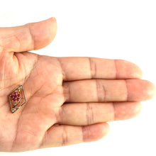 Load image into Gallery viewer, 14K Yellow Gold Emerald Pendant with Diamond Accent