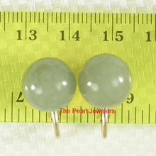 Load image into Gallery viewer, 14K Yellow Gold-Filled Celadon Green Jade Clip Earrings (Non-Pierced)