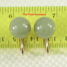 Load image into Gallery viewer, 14K Yellow Gold-Filled Celadon Green Jade Clip Earrings (Non-Pierced)