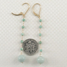 Load image into Gallery viewer, 14K Yellow Gold-Filled Jade Ball Leverback Drop Earrings