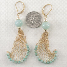 Load image into Gallery viewer, 14K Yellow Gold-Filled Jade Ball Leverback Drop Earrings