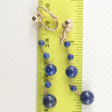 Load image into Gallery viewer, 14K Yellow Gold-Filled Non-Pierced Clip-On Lapis Lazuli Earrings