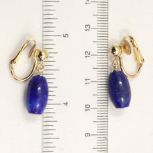 Load image into Gallery viewer, 14K Yellow Gold-Filled Non-Pierced Clip-On Lapis Lazuli Earrings (Dome Shape)