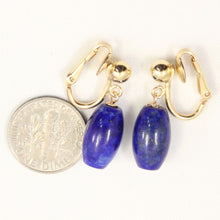 Load image into Gallery viewer, 14K Yellow Gold-Filled Non-Pierced Clip-On Lapis Lazuli Earrings (Dome Shape)