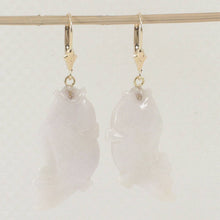 Load image into Gallery viewer, 14K Yellow Gold “Good Fortune” Carp Jadeite Earrings