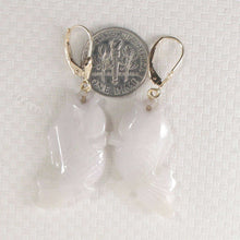 Load image into Gallery viewer, 14K Yellow Gold “Good Fortune” Carp Jadeite Earrings