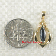 Load image into Gallery viewer, 14K Yellow Gold Marquise Sapphire Pendant