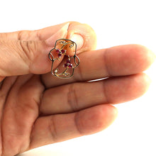 Load image into Gallery viewer, 14K Yellow Gold Sapphire Pendant with Diamond Accent