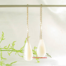 Load image into Gallery viewer, 14K Yellow Gold Threader Chain Mother of Pearl Earrings