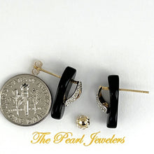 Load image into Gallery viewer, 14K Yellow Gold Diamond & Flip-Flop Slipper Black Onyx Stud Earrings