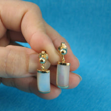 Load image into Gallery viewer, 14K Yellow Gold Dangle Curved Shaped Mother of Pearl Clip-On Earrings