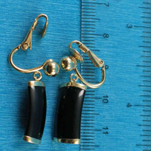 Load image into Gallery viewer, 14K Yellow Gold Dangle Curved Shaped Black Onyx Clip-On Earrings