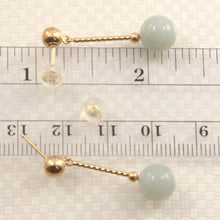 Load image into Gallery viewer, 14K Yellow Gold Celadon Green Jade Twist Tube Earrings