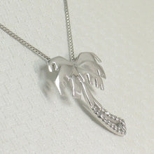 Load image into Gallery viewer, 14k Solid White Gold Coconut Tree Diamond Pendant Necklace