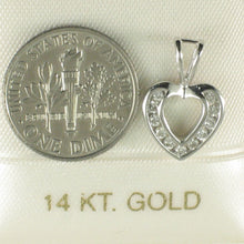 Load image into Gallery viewer, 14k Solid White Gold Diamond Heart Pendant Necklace
