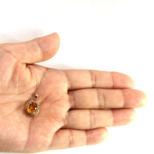 Load image into Gallery viewer, 14K Solid Yellow Gold Greek Key Oval Citrine Pendant