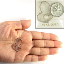 Load image into Gallery viewer, 14k Solid Yellow Gold Heart in Heart Diamond Pendant Necklace