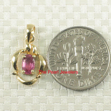 Load image into Gallery viewer, 14k Solid Yellow Gold Oval Ruby Pendant Necklace