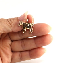 Load image into Gallery viewer, 14K Solid Yellow Gold Chinese Zodiac Ox Pendant with Ruby Eye