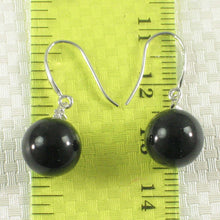 Load image into Gallery viewer, 14K White Gold Sparkling Diamond Black Onyx Hook Earrings