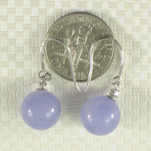 Load image into Gallery viewer, 14K White Gold Sparkling Diamond Lavender Jade Hook Earrings
