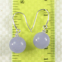 Load image into Gallery viewer, 14K White Gold Sparkling Diamond Lavender Jade Hook Earrings