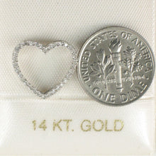 Load image into Gallery viewer, 14k White Gold Heart Diamond Pendant