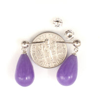 Load image into Gallery viewer, 14K White Gold Lavender Jade Pear Drop Earrings