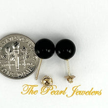 Load image into Gallery viewer, 14K Yellow Gold 10mm Round Black Onyx Stud Earrings