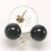 Load image into Gallery viewer, 14K Yellow Gold 10mm Round Black Onyx Stud Earrings