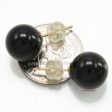 Load image into Gallery viewer, 14K Yellow Gold 10mm Round Black Onyx Stud Earrings