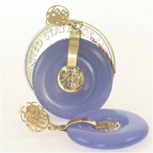 Load image into Gallery viewer, 14K Yellow Gold Blessing Donut Lavender Jade Earrings