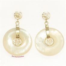 Load image into Gallery viewer, 14K Yellow Gold Blessing Donut Mother of Pearl Earrings