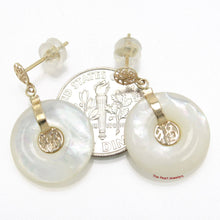 Load image into Gallery viewer, 14K Yellow Gold Blessing Donut Mother of Pearl Earrings