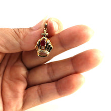 Load image into Gallery viewer, 14k Yellow Gold Crown Ruby & Diamond Pendant