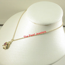 Load image into Gallery viewer, 14k Yellow Gold Crown Ruby & Diamond Pendant