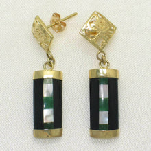Load image into Gallery viewer, 14K Yellow Gold Dragon Dangle Earrings with Black Onyx & M.O.P