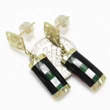 Load image into Gallery viewer, 14K Yellow Gold Dragon Dangle Earrings with Black Onyx & M.O.P