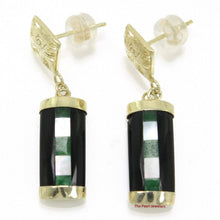 Load image into Gallery viewer, 14K Yellow Gold Dragon Dangle Earrings with Black Onyx & M.O.P